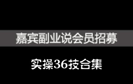 嘉宾副业说实操36技合集，价值1380元-小二项目网