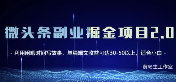 黄岛主微头条副业掘金项目第2期，单天做到50-100 收益！-小二项目网