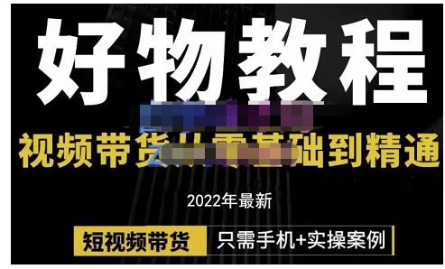 锅锅老师好物分享课程：短视频带货从零基础到精通，只需手机 实操-小二项目网