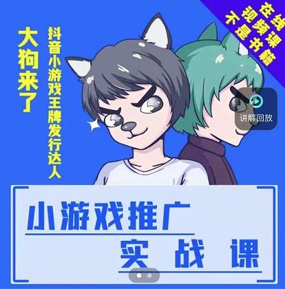 大狗来了：小游戏推广实战课，带你搭建一个游戏推广变现账号-小二项目网