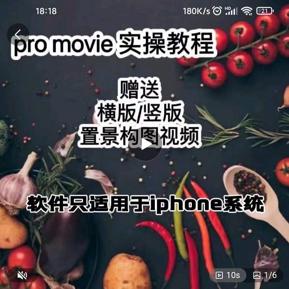 漆十二美食摄影，25​节promovie实操高手课节-小二项目网