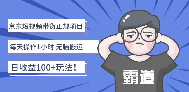 京东短视频带货正规项目：每天操作1小时无脑搬运日收益100 玩法！-小二项目网