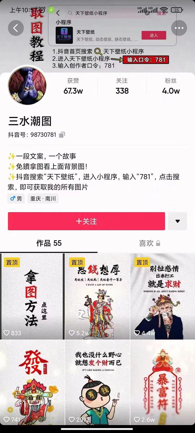 国潮壁纸变现项目，新手可操作日赚200 【素材 软件 教程】-小二项目网