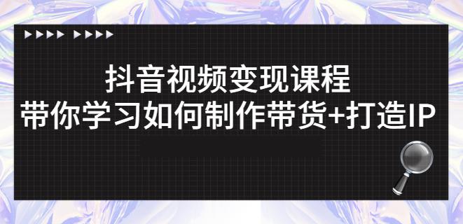 抖音短视频变现课程：带你学习如何制作带货 打造IP【41节】-小二项目网