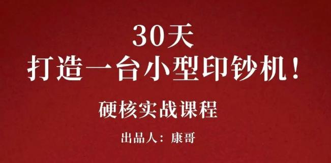 康哥30天打造一台小型印钞机：躺赚30万的项目完整复盘（视频教程）-小二项目网