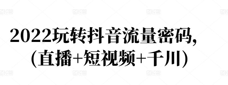 2022玩转抖音流量密码，(直播 短视频 千川)-小二项目网