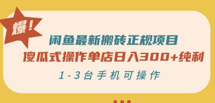 闲鱼最新搬砖正规项目：傻瓜式操作单店日入300 纯利，1-3台手机可操作-小二项目网