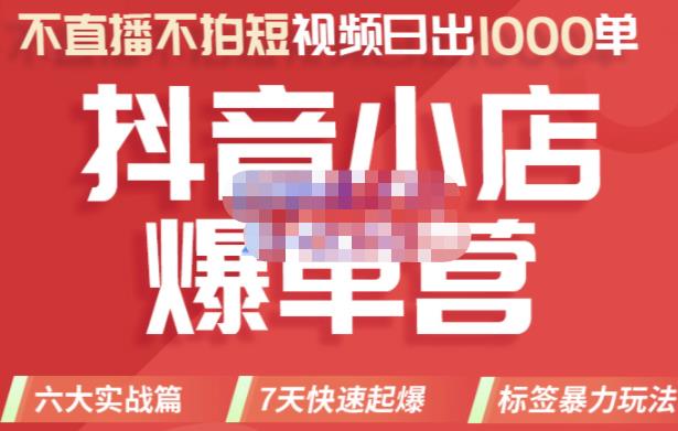 2022年抖音小店爆单营，不直播、不拍短视频、日出1000单，暴力玩法-小二项目网