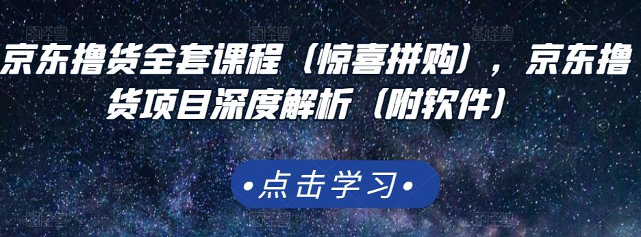 京东撸货全套课程（惊喜拼购），京东撸货项目深度解析（附软件）-小二项目网