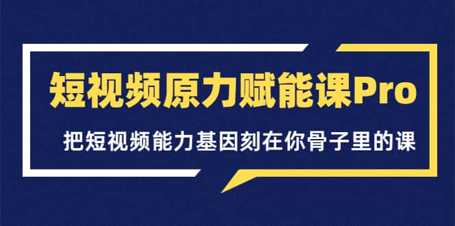 短视频原力赋能课Pro，把短视频能力基因刻在你骨子里的课（价值4999元）-小二项目网