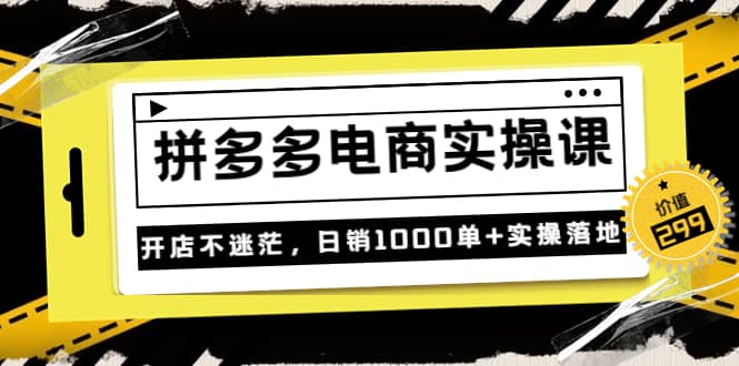 《拼多多电商实操课》开店不迷茫，日销1000单 实操落地（价值299元）-小二项目网