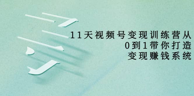 好望角·11天视频号变现训练营，从0到1打造变现赚钱系统（价值398）-小二项目网