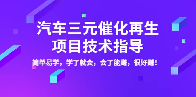 汽车三元催化再生项目技术指导，简单易学，学了就会，会了能赚，很好赚！-小二项目网