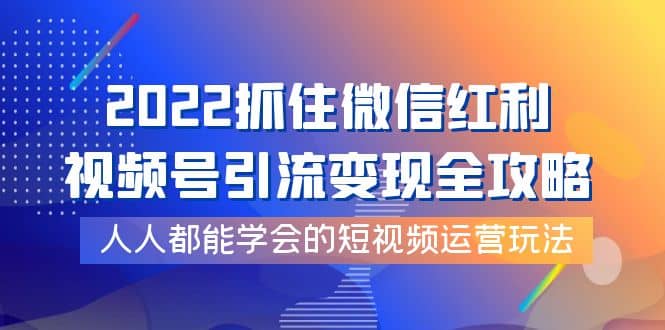 2022抓住微信红利，视频号引流变现全攻略，人人都能学会的短视频运营玩法-小二项目网