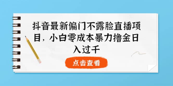 抖音最新偏门不露脸直播项目，小白零成本暴力撸金日入1000-小二项目网