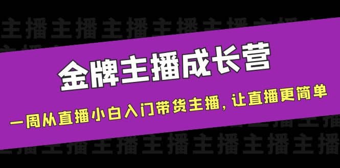 金牌主播成长营，一周从直播小白入门带货主播，让直播更简单-小二项目网