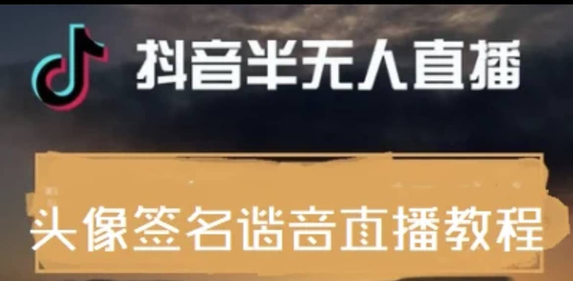 最近火爆的抖音头像签名设计半无人直播直播项目：直播教程 素材 直播话术-小二项目网