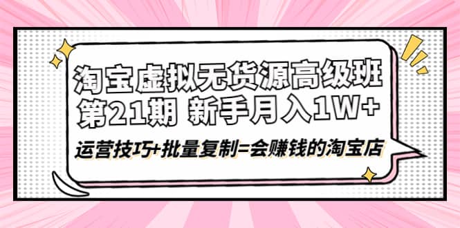 淘宝虚拟无货源高级班【第21期】运营技巧 批量复制=会赚钱的淘宝店-小二项目网