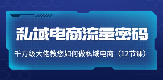 私域电商流量密码：千万级大佬教您如何做私域电商（12节课）-小二项目网