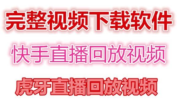 快手直播回放视频/虎牙直播回放视频完整下载(电脑软件 视频教程)-小二项目网