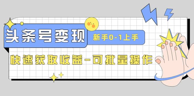 2023头条号实操变现课：新手0-1轻松上手，快速获取收益-可批量操作-小二项目网