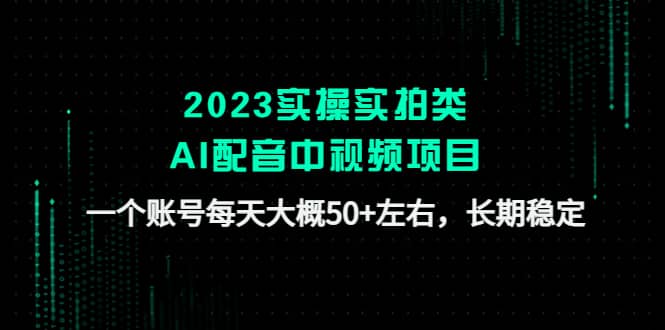 2023实操实拍类AI配音中视频项目，一个账号每天大概50 左右，长期稳定-小二项目网