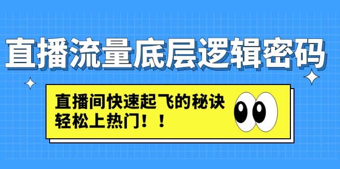 直播流量底层逻辑密码：直播间快速起飞的秘诀，轻松上热门-小二项目网