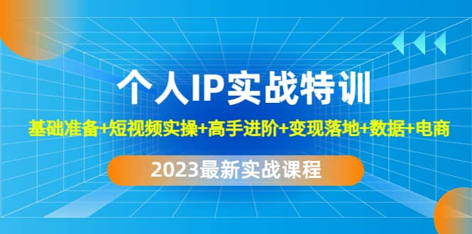 2023个人IP实战特训：基础准备 短视频实操 高手进阶 变现落地 数据 电商-小二项目网