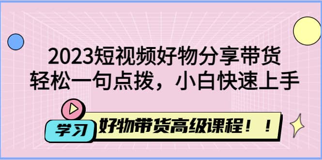 2023短视频好物分享带货，好物带货高级课程，轻松一句点拨，小白快速上手-小二项目网