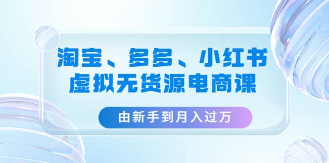 淘宝、多多、小红书-虚拟无货源电商课（3套课程）-小二项目网