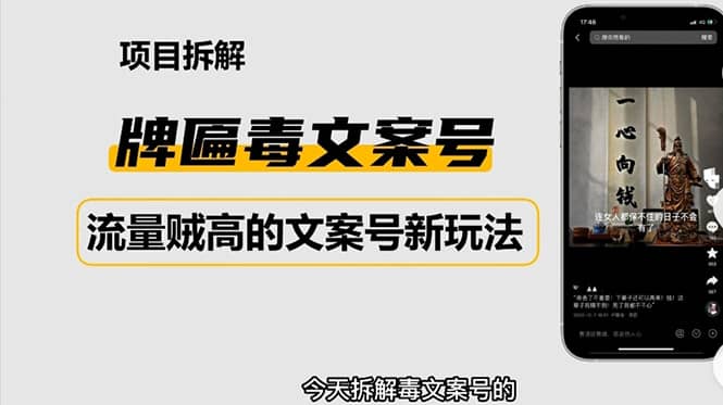 2023抖音快手毒文案新玩法，牌匾文案号，起号快易变现-小二项目网