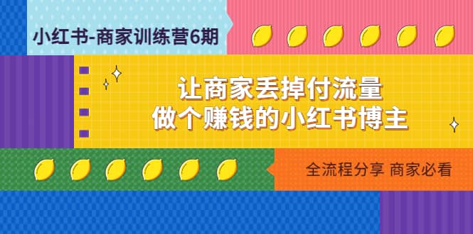 小红书-商家训练营12期：让商家丢掉付流量-小二项目网