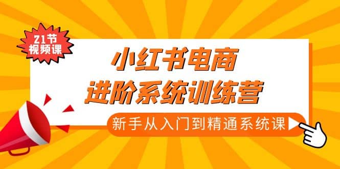 小红书电商进阶系统训练营：新手从入门到精通系统课（21节视频课）-小二项目网