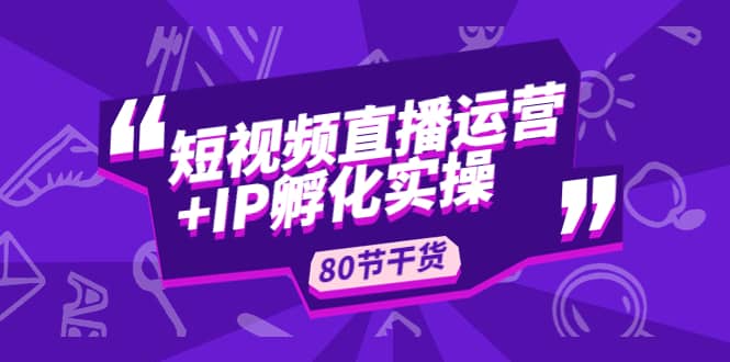 短视频直播运营 IP孵化实战：80节干货实操分享-小二项目网