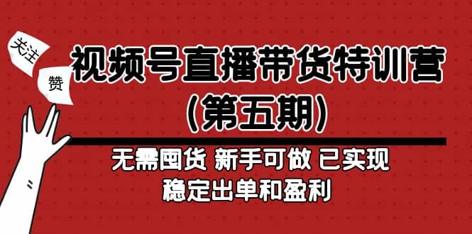 视频号直播带货特训营（第五期）无需囤货 新手可做 已实现稳定出单和盈利-小二项目网