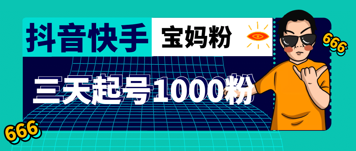 抖音快手三天起号涨粉1000宝妈粉丝的核心方法【详细玩法教程】-小二项目网