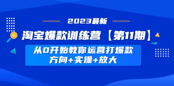 淘宝爆款训练营【第11期】 从0开始教你运营打爆款，方向 实操 放大-小二项目网