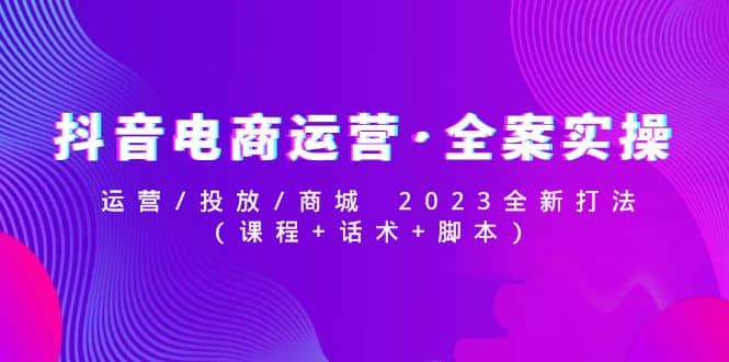 抖音电商运营·全案实操：运营/投放/商城 2023全新打法-小二项目网