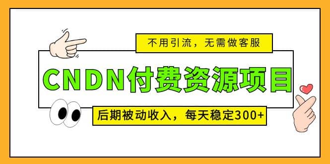 CNDN付费资源项目，不用引流，无需做客服，后期被动收入-小二项目网