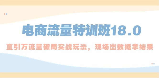 电商流量特训班18.0，直引万流量破局实操玩法，现场出数据拿结果-小二项目网