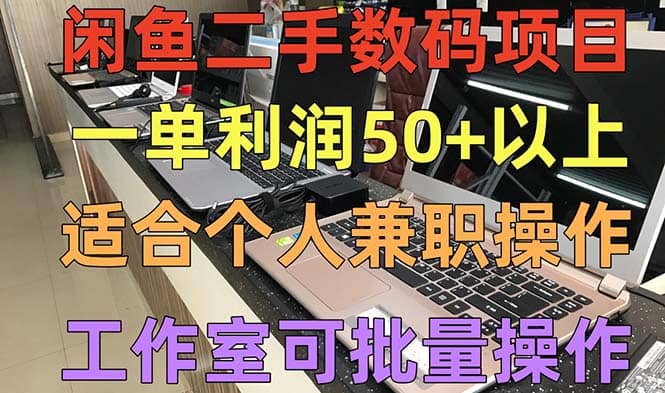 闲鱼二手数码项目，个人副业低保收入，工作室批量放大操作-小二项目网