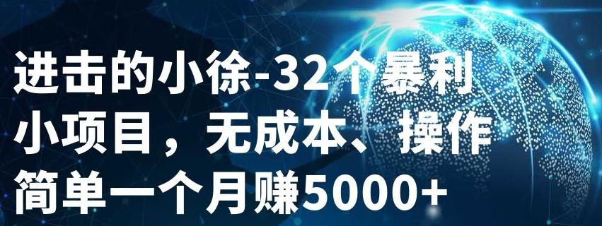 32个小项目，无成本、操作简单-小二项目网