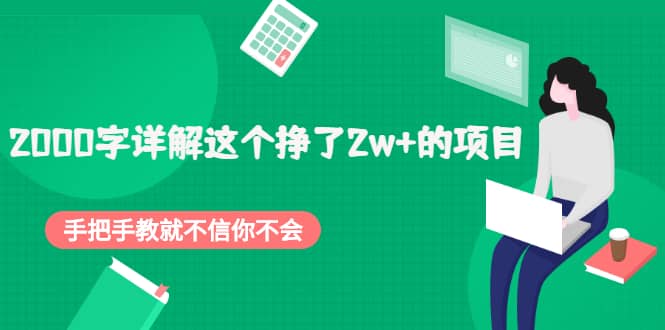 2000字详解这个挣了2w 的项目，手把手教就不信你不会【付费文章】-小二项目网