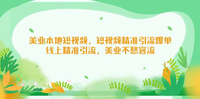 美业本地短视频，短视频精准引流爆单，线上精准引流，美业不愁客流-小二项目网