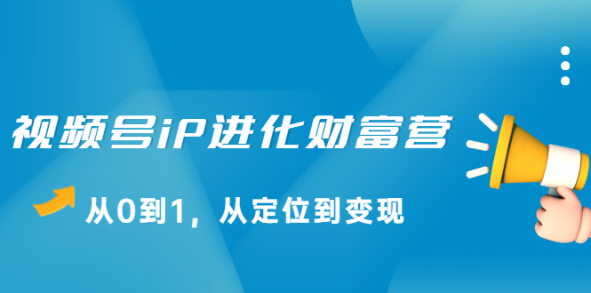 视频号iP进化财富营第1期，21天从0到1，从定位到变现-小二项目网