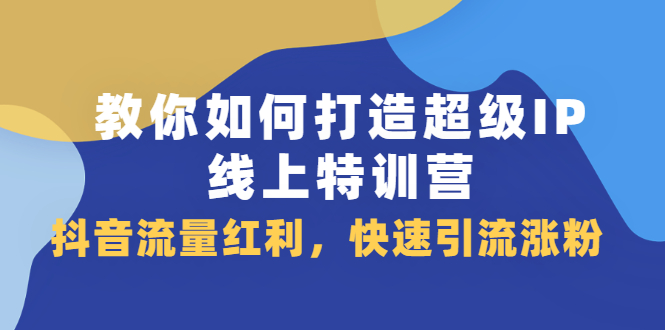 教你如何打造超级IP线上特训营，抖音流量红利新机遇-小二项目网