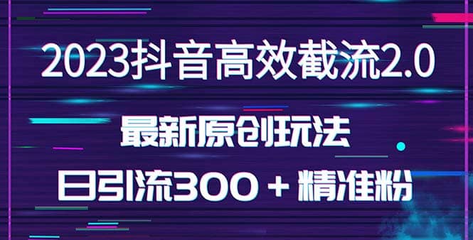 日引300＋创业粉，独家抖音高效截流2.0玩法（价值1280）-小二项目网