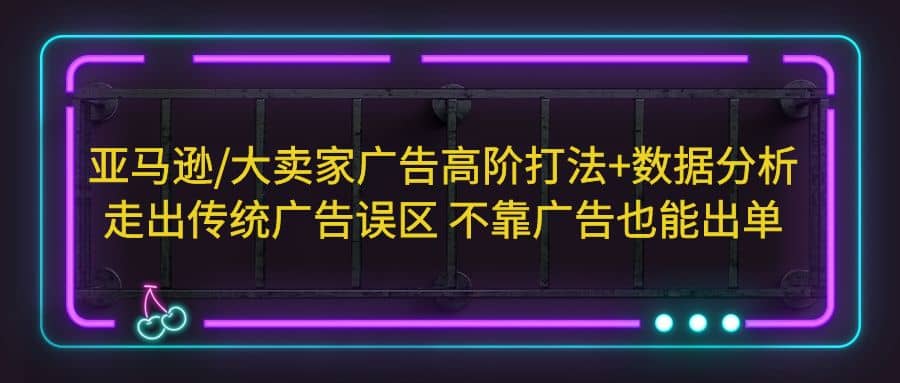 亚马逊/大卖家广告高阶打法 数据分析，走出传统广告误区 不靠广告也能出单-小二项目网