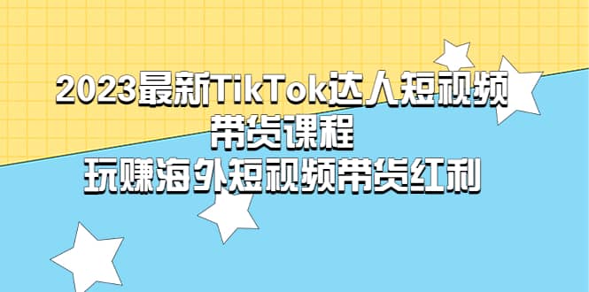 2023最新TikTok·达人短视频带货课程，玩赚海外短视频带货·红利-小二项目网