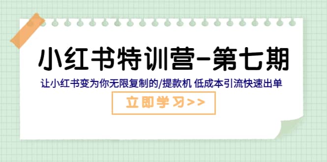 小红书特训营-第七期 让小红书变为你无限复制的/提款机 低成本引流快速出单-小二项目网